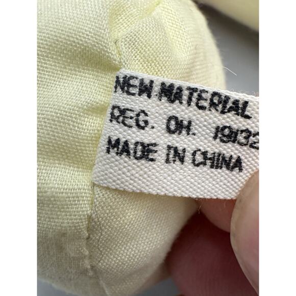 Yellow Haired Rag Cloth Doll In Dress & Bonnet Tomato On Dress 12” READ DETAILS - Picture 7 of 8